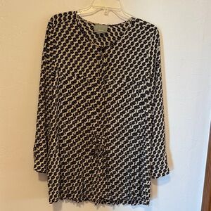Maeve Black and Cream Patterned Blouse